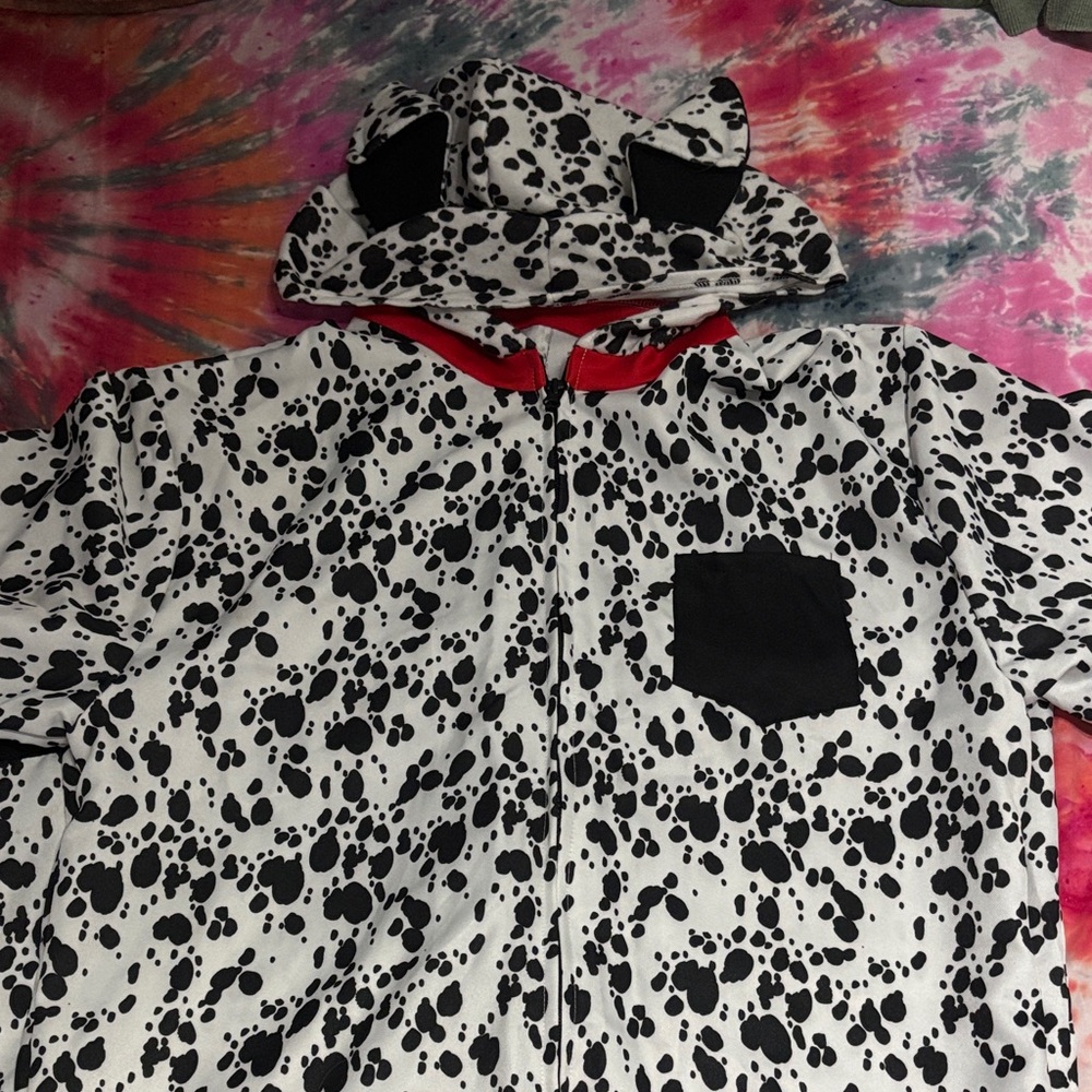 Dalmatian Print Onesie with Hood